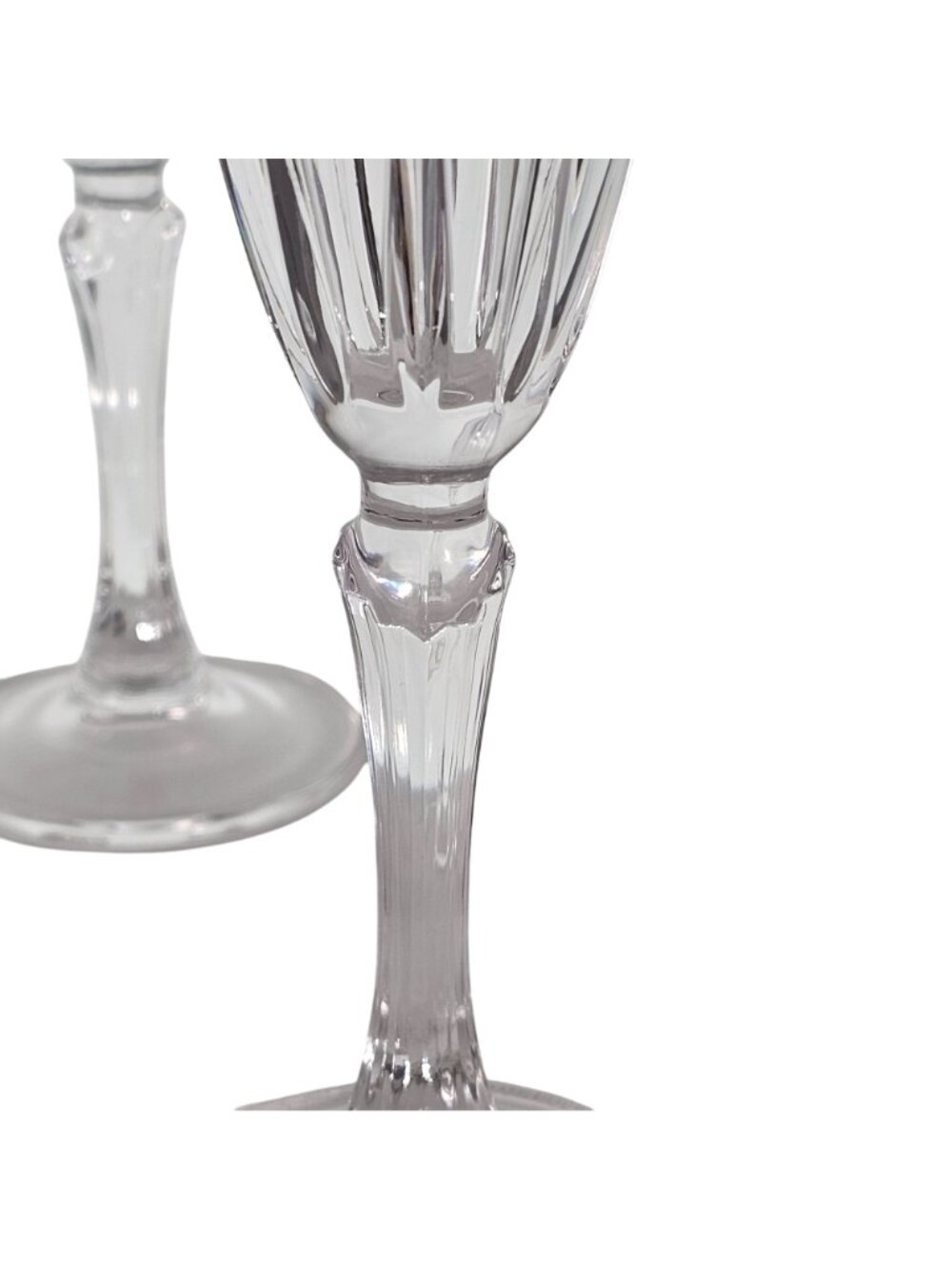 2 RCR Recital Champagne Glasses 9" Royal Crystal Rock flutes cut glass glam vtg - Picture 6 of 11